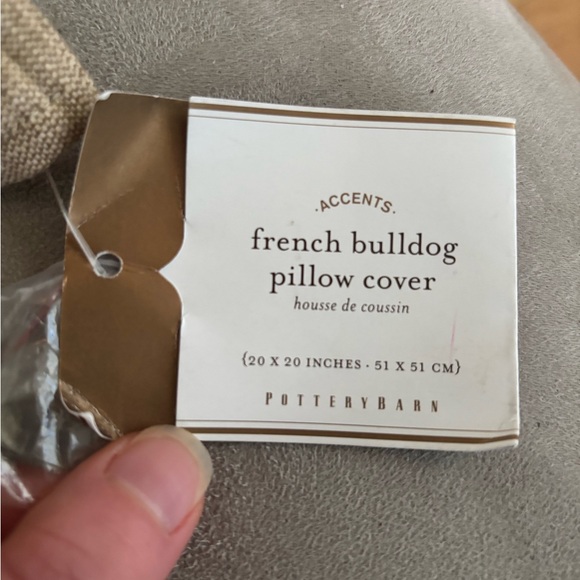 NWT Pottery Barn French Bulldog Throw Pillow and Cover Christmas Frenchie $68 - Picture 5 of 8